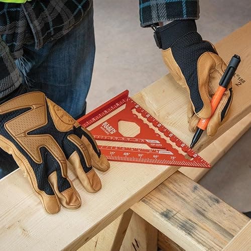 Klein Tools 935SQVP 7-Inch Rafter and 16 x 24-Inch L-Shaped Framing Square Set, Double Laser Etched Aluminum, Multi-Functional Carpenter Layout Tool for Woodworking thumbnail 13