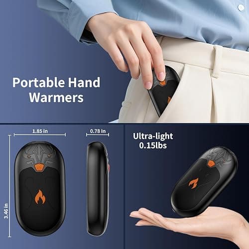 Hand Warmers Rechargeable 2 Pack, Electric Hand Warmer, 24Hrs Long Lasting Magnetic Reusable Hand Warmers with 3 Heat Settings, Portable Pocket Heater, for Men, Women, Camping, Hunting, Golf, Ski thumbnail 4