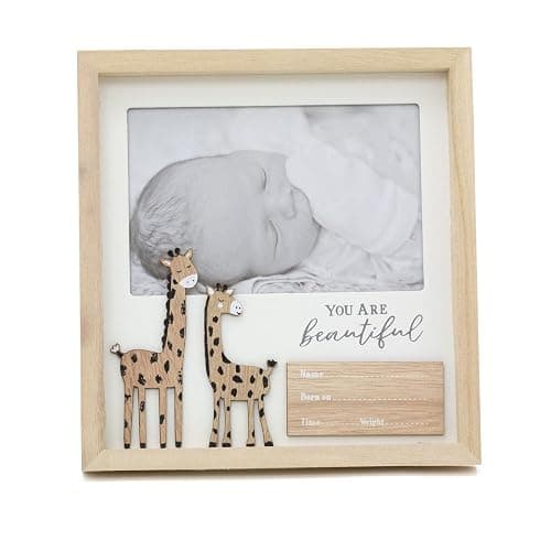 6x4 Keepsake Baby Photo Frame | Wooden Freestanding Newborn Baby Picture Frame | New Baby Memories Photo Frame - You Are Beautiful - Image 1