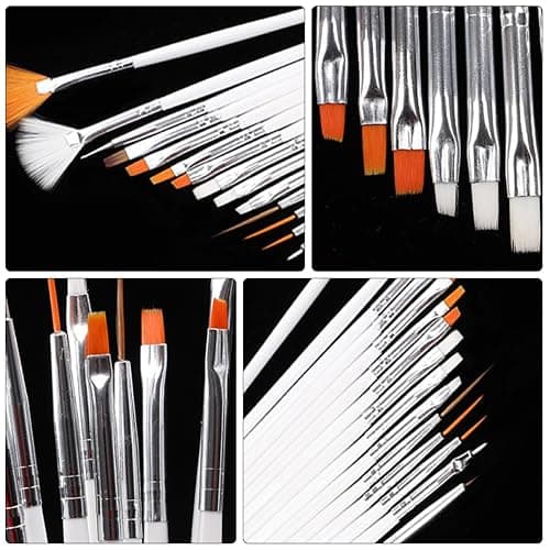 FOYTOKI Nail Polish Pens for Nail Art 30 Pcs Cake Carving Brush Set for Craft Clay Diy Tools thumbnail 2