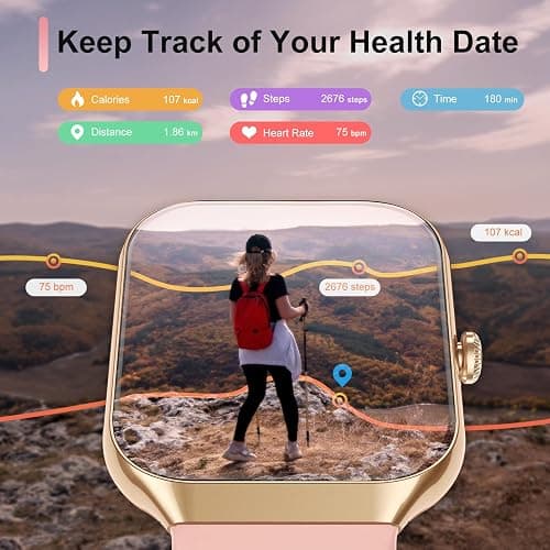 Smart Watch for Women Answer/Make Calls, 1.96" Fitness Watch with Heart Rate Monitor Sleep Monitor, 113 Sport Activity Tracker with Step Counter, IP68 Waterproof, Smartwatch for Android/iOS, Rose Gold thumbnail 4
