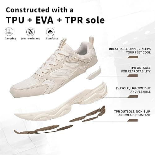BAASPLOA Women's Fashion Sneakers Chunky Tennis Shoes for Gym Workout | Lightweight Comfortable Platform Athletic Sneakers, Retro Dad Walking Shoes, Non Slip Breathable Casual thumbnail 5