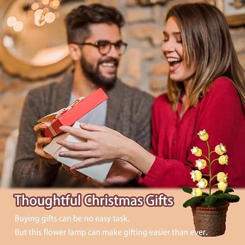 Lily of The Valley Lamp, Crochet Artificial Flowers with Night Lights, Cordless Table Lamp - Women Gift Ideas for Christmas Valentine Mother's Day, Desk Home Decorations thumbnail 5