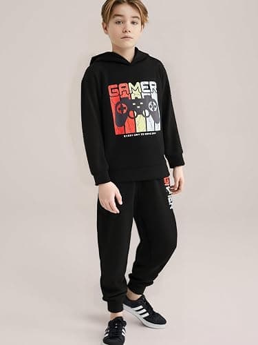 Cakaner Boys Sweatsuit Graphic Printed Hoodie Sweatshirt and Jogger Pant Sets Sizes 5-12 thumbnail 4