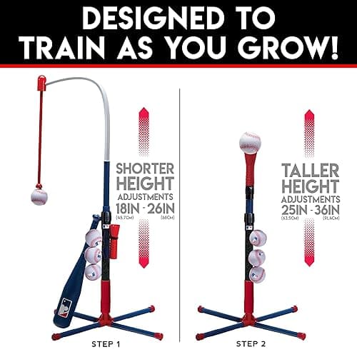 Franklin Sports Grow-with-Me Kids Baseball Batting Tee + Stand Set for Youth + Toddlers - Youth Baseball, Softball + Teeball Hitting Tee Set for Boys + Girls - Grow With Me Tee - MLB Baseball thumbnail 3