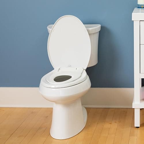 Little2Big Toilet Seat with Built-In Toddler Potty Training Seat, Slow Close, Easy to Install, Made in USA, ELONGATED, White thumbnail 8