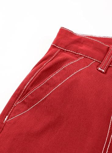 Sidefeel Women's Cargo Jeans Casual Loose Mid Rise Wide Leg Denim Pants thumbnail 6