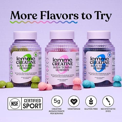 Lemme Creatine Monohydrate Gummies, Blue Raspberry (60 Gummies) thumbnail 8
