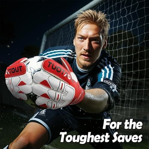 Sportout Youth&Adult Goalie Goalkeeper Gloves,Strong Grip for The Toughest Saves, with Finger Protect & 4+3MM Latex to Give Splendid Protection to Prevent Injuries,4 Colors thumbnail 5