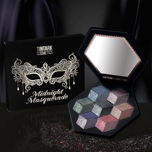 Black Smokey Eyeshadow Palette, Midnight Masquerade 21 Colors – Spectrum of Black Matte Shimmer Glitter Eye Shadow for Halloween Goth Makeup, Highly Pigmented, Talc Free thumbnail 8