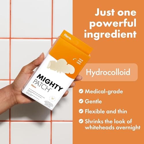 Hero Cosmetics Mighty Patch Nose, XL Hydrocolloid Spot Patches for Overnight Use, Absorb Gunk in 6 to 8 Hours, 10 Patches thumbnail 5