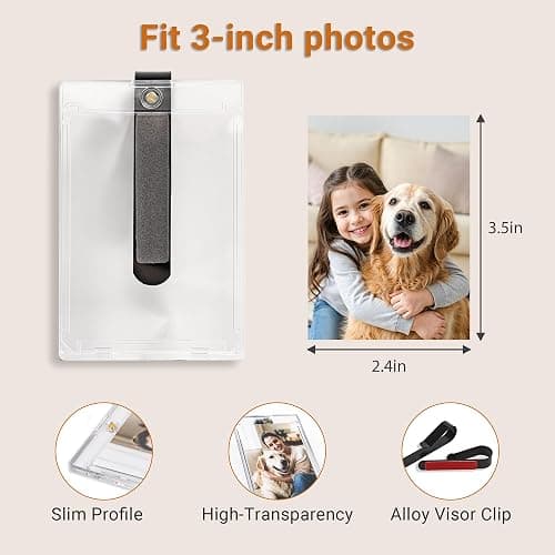 Yuoyar 4 Packs Magnetic Car Picture Holder for Visor - Car Photo Holder with Clips for Easy Display - Visor Clip Photo Frame for 3 Inch Photos thumbnail 2