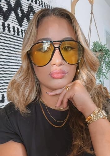 GUVIVI Retro Aviator Sunglasses for Women Men Oversized Classic 70s Vintage Trendy Tangle Free Square Aviators Sun Glasses thumbnail 9