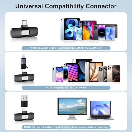 PoP voice USB C Mini Wireless Lavalier Microphone for iPhone/Android, Lapel Mic with Noise Reduction, Lav Mic for Video Recording, Tiny Microphone Content Creator Interview for Tiktok, YouTube, Vlog thumbnail 7