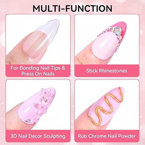 Makartt Solid Nail Glue Gel for Press on Nails: Strong Gel Nail Glue for Fake Nails, Long Lasting Clear Hard 3D Sculpting Gels for DIY Home and Salon Use 15ML UV Light Cured thumbnail 4