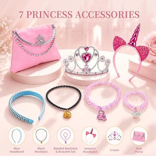 Meland Princess Dress Up Trunk for Girls 3-8, Toys Gift Set for Holidays thumbnail 2