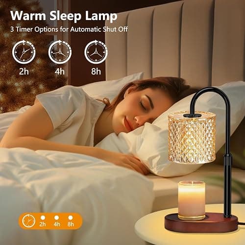 seenlast Electric Candle Lamp Warmer with Timer Dimmer, Adjustable Height, Candle Warmer Lamp for Christmas, Birthday, Coaster Home Decor Gift thumbnail 3
