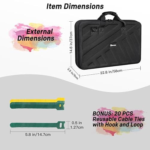 RAYMACE Hard EVA DJ Controller Case,Fits Pioneer DDJ SR,SR2,DDJ-REV1,Denon MC4000,Numark NVII,Mixtrack Pro 3,NV Platinum,Hercules Inpulse 500，Protective Travel Storage Bag(22.8x14.6x3.5Inch) thumbnail 2