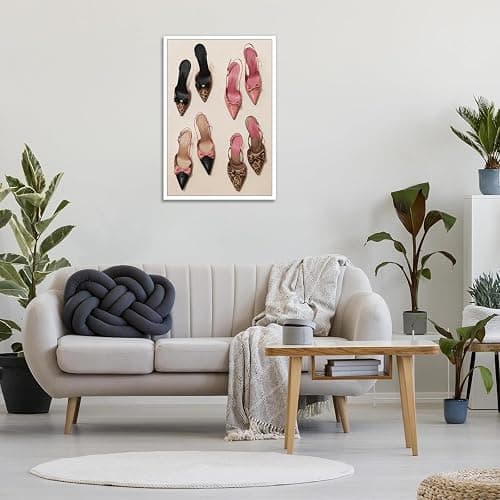 Pink Heel Leopard Posters Trendy Bow Leopard Heels Canvas Wall Art Coquettish Preppy Girly Decor Pink Sexy Aesthetic Prints Painting For Dormitory Bedroom Apartment 16x24in Unframed thumbnail 4
