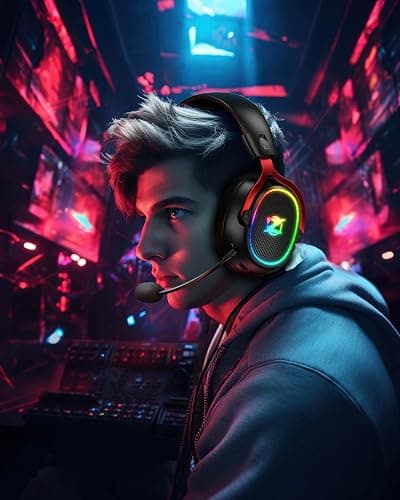 Ozeino Wireless Gaming Headset for Ps5 Ps4 PC Laptop Switch -2.4GHz Wireless Headphones with Detachable Noise Canceling Microphone 40H Playtime, Black thumbnail 2