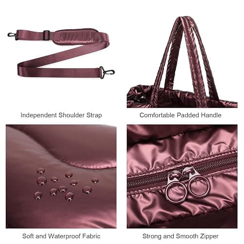 Y.U.M.C. Quilted Puffer Tote Bag for Women- Stylish Multi-Way Carrying Shoulder Bag with Laptop Compartment thumbnail 6