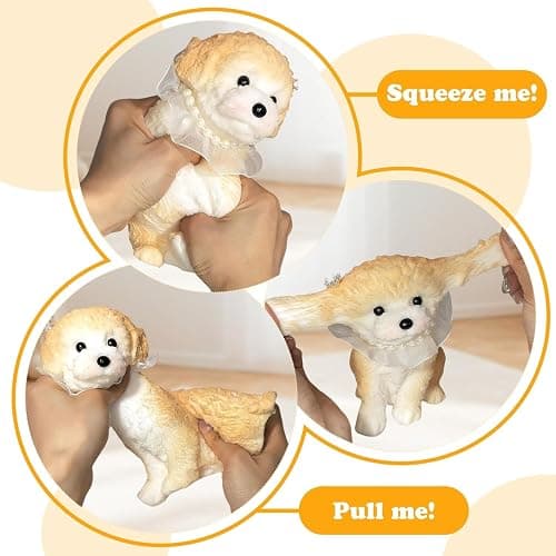 Big taba Squishy Dog, Cute Squishy Dog Stress Relief Toy for Adult/Kids, Handmade Soft Teddy Dog Design, Perfect Squeeze Toys Gift for Relaxation and Fun thumbnail 4