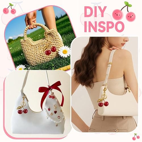 TINKRSTUFF Cherry Bag Charm Cute Key Chains Cherry Purse Charms for Handbags, Strawberry Keychain Gifts for Women thumbnail 4