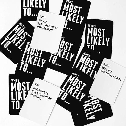 DSS Games Who's Most Likely to...Kinda Clean Family Edition [A Party Game | Great for Adults & Teens | White Elephant Gift, Stocking Stuffer | Game Nights & Big Groups] thumbnail 2