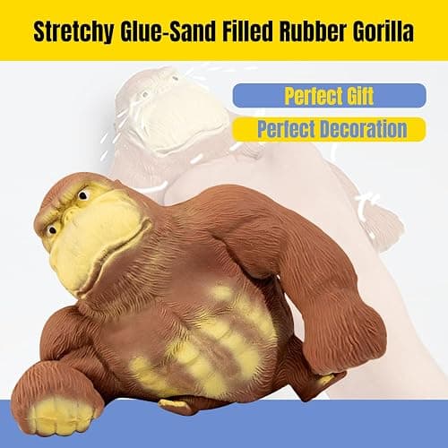 YHan Stretchy Monkey Fidget Toy Squishy Stress Relief for Kids & Adults, Gorilla Squishy Toy, Stretchable & Squeezable Sensory Toys for Anxiety Relief (Medium, Brown) thumbnail 7