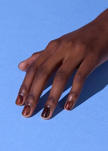 ohora Semi Cured Gel Nail Strips (N Pumpkin Swirl) - Brown, Marble, Works with Any UV/LED Lamps, Salon-Quality, Long Lasting, Easy to Apply & Remove - Includes 2 Prep Pads, Nail File & Wooden Stick thumbnail 4