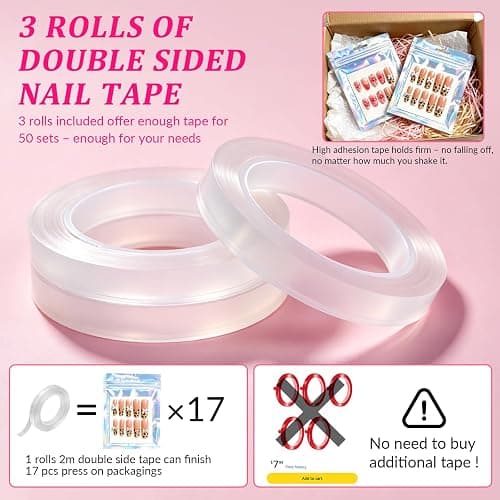 ESUOHYM 50 Pcs Nail Packaging Bags for Press On with 3 Double Side Tape | Holographic Press On Packaging Fits All Sizes, Nail Storage with Nail Cardboards, Nail Art Business Supplies Kit Salon Home thumbnail 2