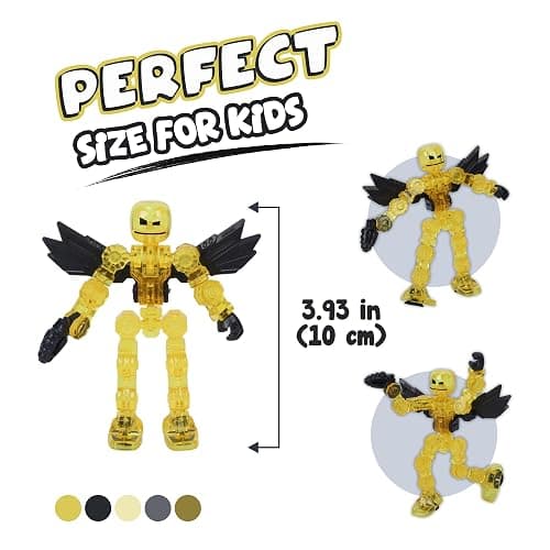 Zing Klikbot Galaxy Pack, Set of 3 Poseable Action Figures with Weapons, Includes 1 Hero (Ice), 1 Villain (Maze) and 1 Guardian (Scorpion), Stop Motion Animation Figure, Great for Kids Ages 6 and Up thumbnail 2