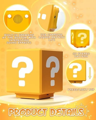 NESIMY Super Bros Toys for Boys 4-6 Night Light for Kids with Game Sound Effects Illusion Lamp Room Decor Merchandise As Gifts for Kids 6-8 Fans thumbnail 2