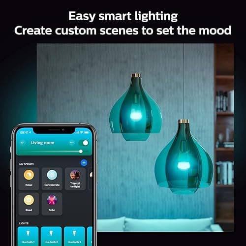 Philips Hue Smart 75W A19 LED Bulb - White and Color Ambiance Color-Changing Light - 1 Pack - 1100LM - E26 - Indoor - Control with Hue App - Works with Alexa, Google Assistant and Apple Homekit thumbnail 5