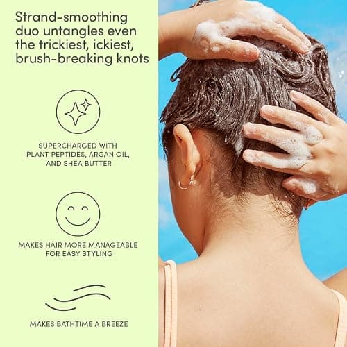 Evereden Happy Hair Duo for Kids: Vegan Shampoo and Conditioner Set with Detangler Brush - Strengthens & Smooths All Hair Types thumbnail 4