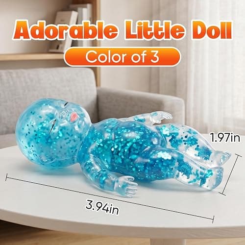 3PCS Baby Squishy Glitter Slow Rising, Squishy Babies Sensory Fidget for Stress Relief, Soft Cute Squeeze, Desk Decor & Gift thumbnail 2