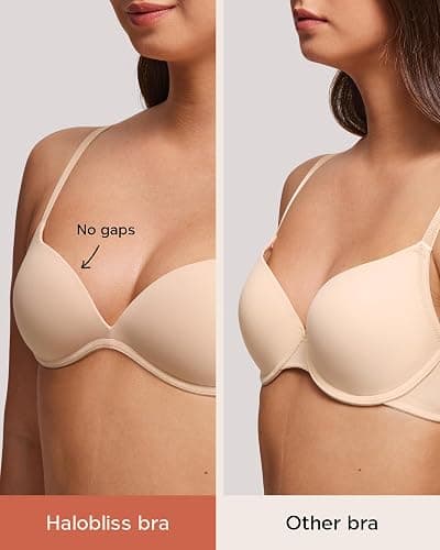 Halobliss Wireless Lift Up Bras for Women Small Breasted T-Shirt Wirefree Padded Bras 32AA-38A thumbnail 5