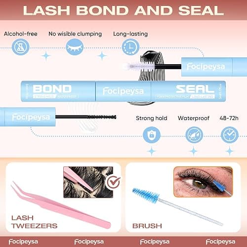 Focipeysa Wispy Lash Clusters Kit Spikes Eyelash Clusters Kit Manga Eyelash Extensions Kit with Bottom Lashes Individual Lashes Extensions Kit with Lash Bond and Seal Lash Tweezers thumbnail 3