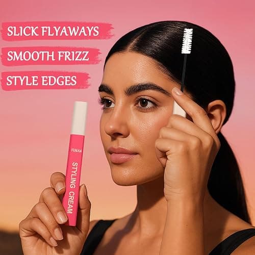 FUNAN Styling Cream for Hair, Hair Cactus Fruit 3-in-1 Styling Cream with Taming Wand for Flyaways, Frizz Control, Edge Styling, No Flaking, Slick Back Hair Products for All Hair Types 0.6 oz thumbnail 4