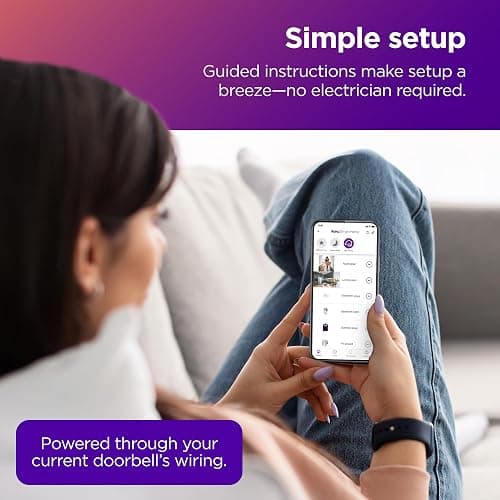 Roku Smart Home Wired Video Doorbell & Chime - 1080p HD Night Vision Ultrawide View Doorbell Camera with Motion & Sound Detection, 2-Way Audio & Compatible with Alexa & Google (Renewed) thumbnail 4