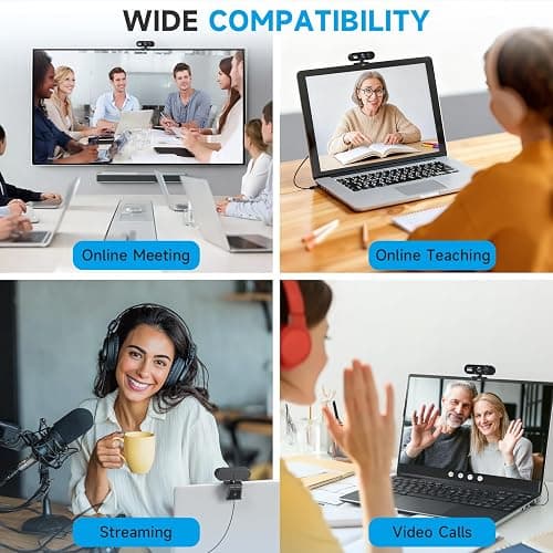 AOC 4k Webcam for PC with Microphone, Computer Camera with Noise Cancellation, Privacy Cover, 99° FOV, Plug & Play USB Webcam for Streaming, Conferencing, Zoom, Skype, Facetime, Laptop, PC, Skype thumbnail 7
