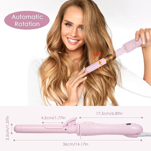 Layhou Automatic Curling Iron Porcelain Rotating Electric Curling Iron,Mothers Day Gifts, Automatic Hair Curler Big Wave Curls Hairdresser with Adjustable Heat Setting 100-230℃ thumbnail 3