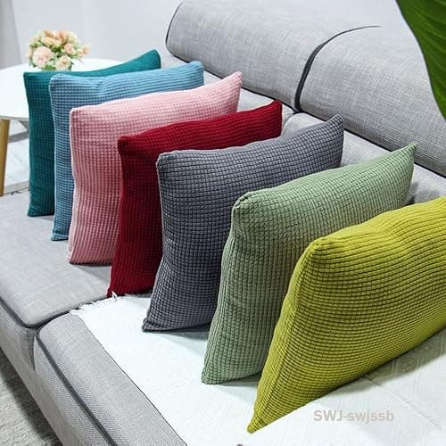 Super King Size Pillow Cases,Square Extra Large Cushion Covers 90x90,70x70,80x80 Cm Soft Stretch Pillow Cover With Invisible Zipper Decorative Pillowcases For Sofa Couch(Light Grey,60x60 cm (1pc)) - 60x60 cm (1pc) - Light Grey thumbnail 4