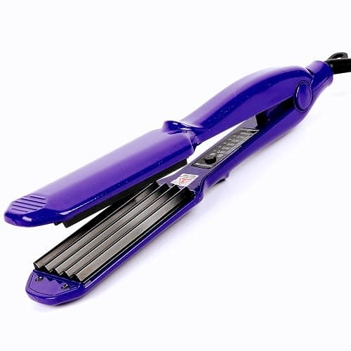 MBHAIR Ceramic Crimper Iron for Volumizing Fluffy Hairstyle, Corrugation Crimper Hair Iron, Anti Static Ceramic Hair Crimping Iron Adjust Temperature (Purple) - Image 1