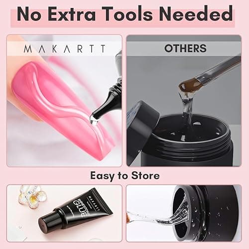 Makartt Nail Rhinestone Glue - 30ML Super Strong Adhesive Gel Nail Glue for Decorations Charms 3D Gel Nail Art Gems Jewel Diamonds for Salon & DIY Manicure, UV/LED Cured Need Beauty Gifts thumbnail 6