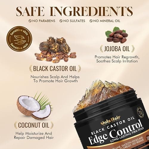 Edge Control Gel for 4C Hair Braiding Hair Gel Firm Hold, Hair Styling Wax Non-Greasy No Flaking 4.2 Oz thumbnail 8