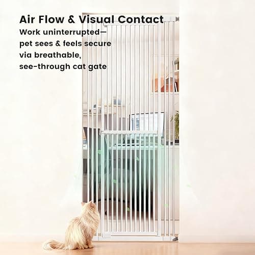 Gardner Pet 51"-87" Extra Tall Cat Gate for Doorway, Wide Adjustable 27.56"-37" Baby Gate Included 4 Extension Kits, Pressure Mounted Safety Full Door Gate for Stairs, Studio, Kitchen (White) thumbnail 8