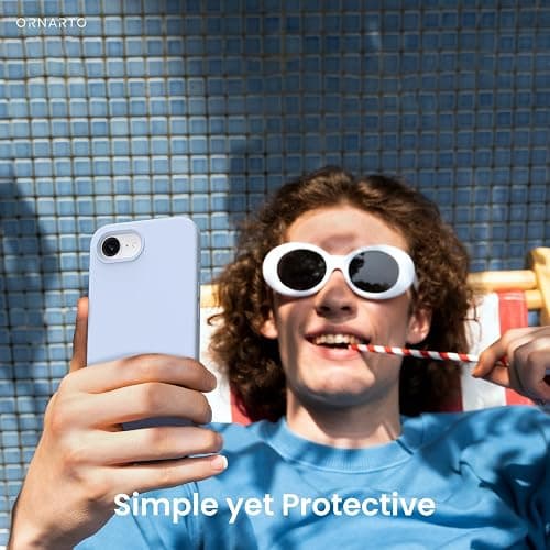 ORNARTO Compatible with iPhone 17e Case and for iPhone 16e Case 6.1", Liquid Silicone 3 Layers Full Covered Soft Gel Rubber Shockproof Cover, Protective Phone Cases for 16e & 17e-Baby Blue thumbnail 6