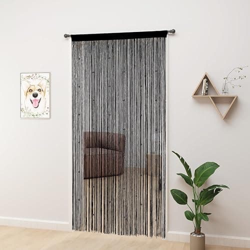 YIIBAII Beaded Curtain Beaded Curtains for Doorways Crystals Suitable for Interior Hanging Decoration and Partitions Closet Curtains (39"x79", Black) thumbnail 8