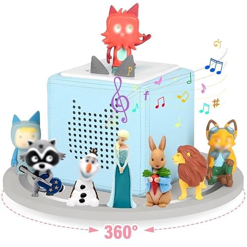 RZYLKA 360° Round Turntable for Tonies Box Organizer Storage Shelf, Magnetic Floating Shelves for Toniebox Generation 1 & 2 Player Tonies Figures, Display Collection 10~20 Characters (Gray) thumbnail 8
